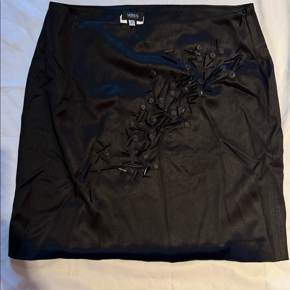Versus Versace Black Embellished Mini Skirt